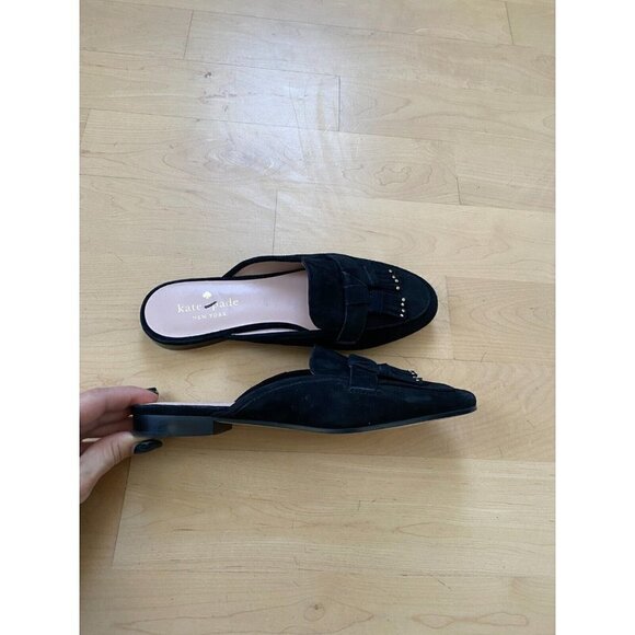 KATE Spade BNWT "Berkley" Slip On Mule Women EW Slide Black Suede - Picture 3 of 9